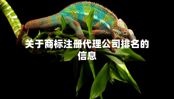 關(guān)于商標(biāo)注冊代理公司排名的信息