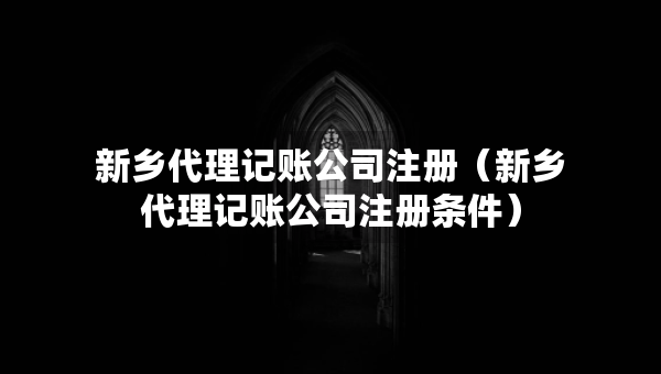 新鄉(xiāng)代理記賬公司注冊（新鄉(xiāng)代理記賬公司注冊條件）