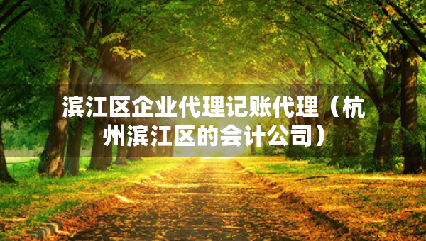 濱江區(qū)企業(yè)代理記賬代理（杭州濱江區(qū)的會計公司）
