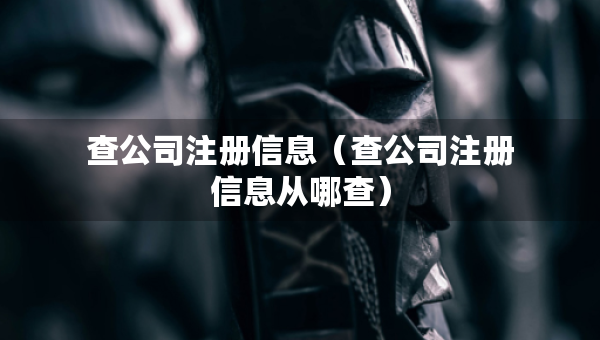 查公司注冊信息（查公司注冊信息從哪查）
