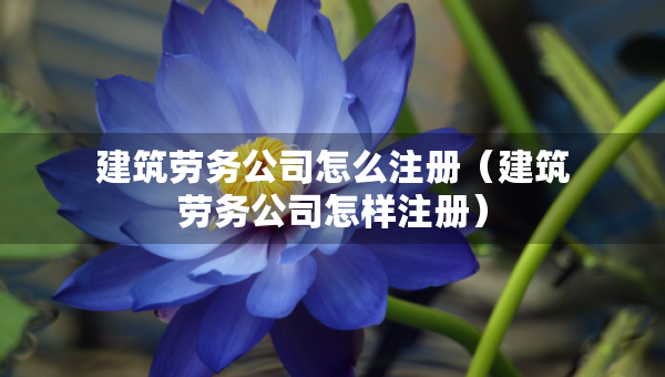 建筑勞務(wù)公司怎么注冊（建筑勞務(wù)公司怎樣注冊）