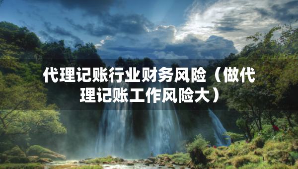 代理記賬行業(yè)財務(wù)風(fēng)險（做代理記賬工作風(fēng)險大）