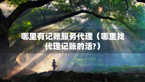 哪里有記賬服務(wù)代理（哪里找代理記賬的活?）