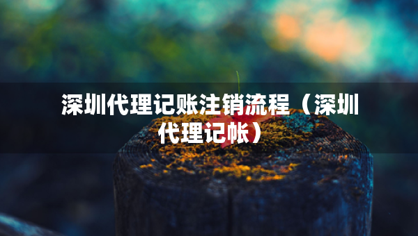 深圳代理記賬注銷流程（深圳代理記帳）