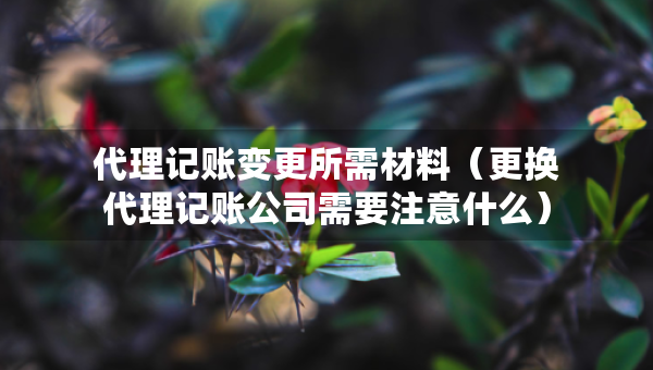 代理記賬變更所需材料（更換代理記賬公司需要注意什么）