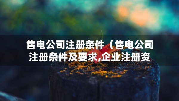 售電公司注冊(cè)條件（售電公司注冊(cè)條件及要求,企業(yè)注冊(cè)資產(chǎn)）