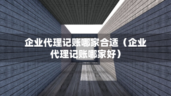 企業(yè)代理記賬哪家合適（企業(yè)代理記賬哪家好）