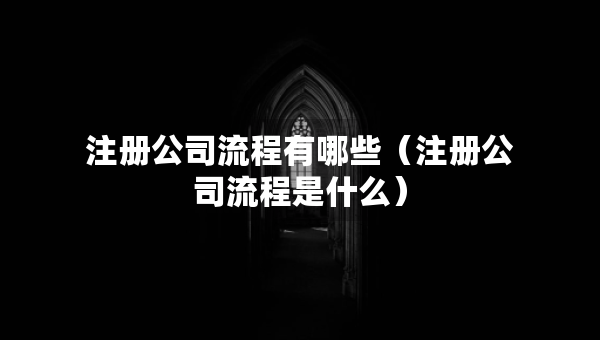 注冊公司流程有哪些（注冊公司流程是什么）