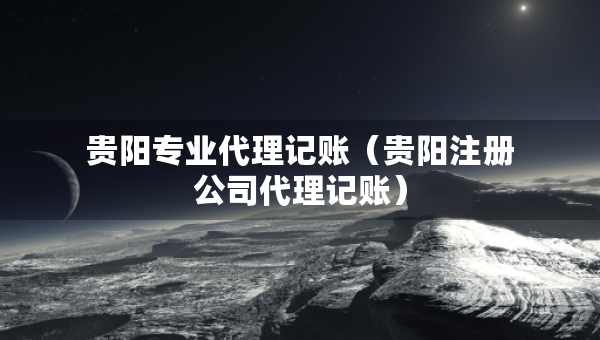 貴陽專業(yè)代理記賬（貴陽注冊公司代理記賬）