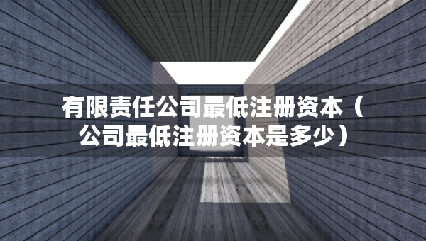 有限責任公司最低注冊資本（公司最低注冊資本是多少）