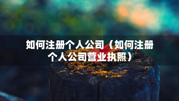 如何注冊(cè)個(gè)人公司（如何注冊(cè)個(gè)人公司營(yíng)業(yè)執(zhí)照）