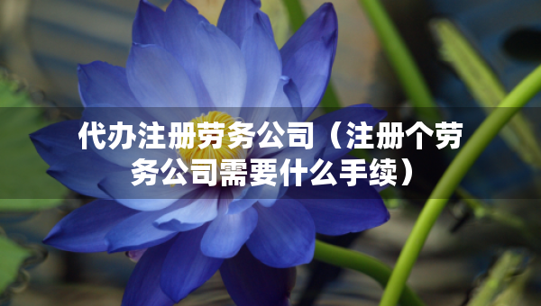 代辦注冊勞務(wù)公司（注冊個勞務(wù)公司需要什么手續(xù)）