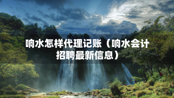 響水怎樣代理記賬（響水會計招聘最新信息）
