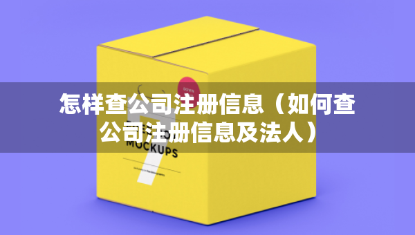 怎樣查公司注冊信息（如何查公司注冊信息及法人）