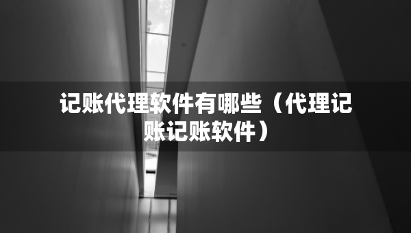 記賬代理軟件有哪些（代理記賬記賬軟件）