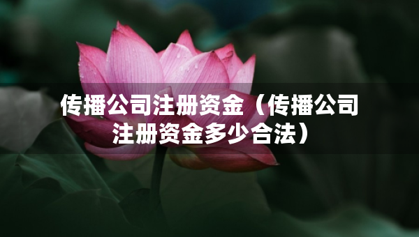 傳播公司注冊(cè)資金（傳播公司注冊(cè)資金多少合法）