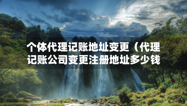 個體代理記賬地址變更（代理記賬公司變更注冊地址多少錢）