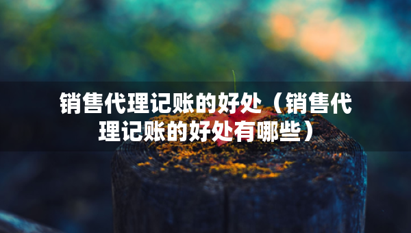 銷售代理記賬的好處（銷售代理記賬的好處有哪些）