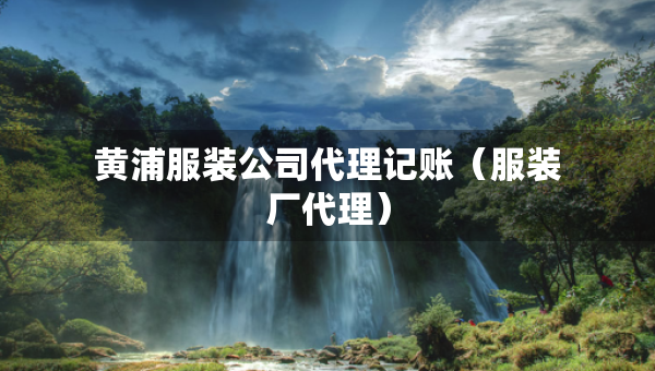 黃浦服裝公司代理記賬（服裝廠代理）