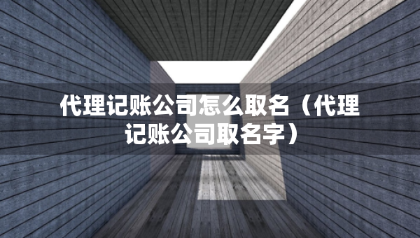 代理記賬公司怎么取名（代理記賬公司取名字）