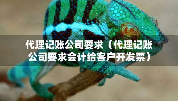 代理記賬公司要求（代理記賬公司要求會(huì)計(jì)給客戶開發(fā)票）