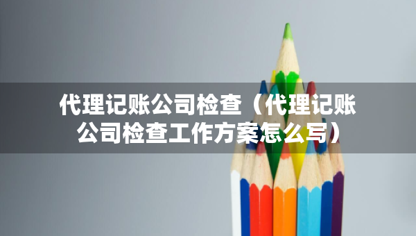 代理記賬公司檢查（代理記賬公司檢查工作方案怎么寫）