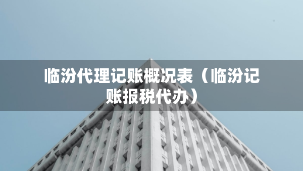 臨汾代理記賬概況表（臨汾記賬報稅代辦）