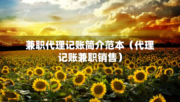 兼職代理記賬簡介范本（代理記賬兼職銷售）