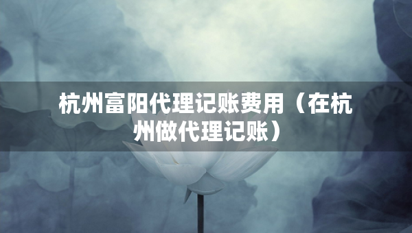 杭州富陽(yáng)代理記賬費(fèi)用（在杭州做代理記賬）