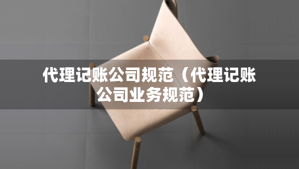 代理記賬公司規(guī)范（代理記賬公司業(yè)務規(guī)范）