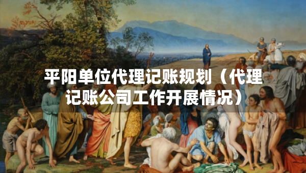 平陽單位代理記賬規(guī)劃（代理記賬公司工作開展情況）