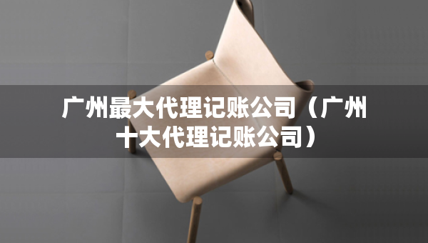 廣州最大代理記賬公司（廣州十大代理記賬公司）