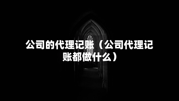 公司的代理記賬（公司代理記賬都做什么）