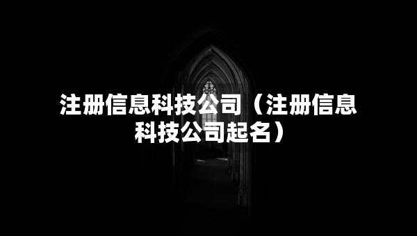 注冊信息科技公司（注冊信息科技公司起名）