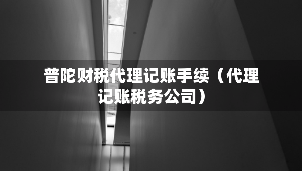 普陀財(cái)稅代理記賬手續(xù)（代理記賬稅務(wù)公司）