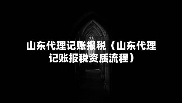 山東代理記賬報稅（山東代理記賬報稅資質流程）