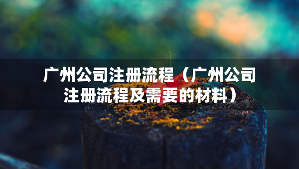 廣州公司注冊流程（廣州公司注冊流程及需要的材料）