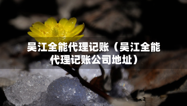 吳江全能代理記賬（吳江全能代理記賬公司地址）