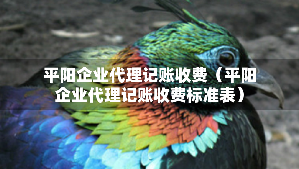 平陽企業(yè)代理記賬收費（平陽企業(yè)代理記賬收費標準表）