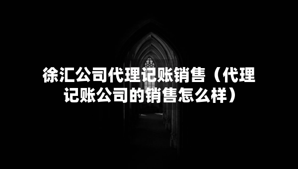 徐匯公司代理記賬銷售（代理記賬公司的銷售怎么樣）