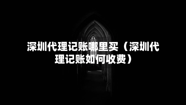 深圳代理記賬哪里買(mǎi)（深圳代理記賬如何收費(fèi)）