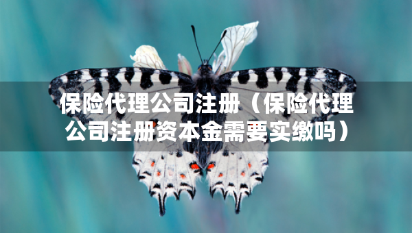 保險代理公司注冊（保險代理公司注冊資本金需要實繳嗎）