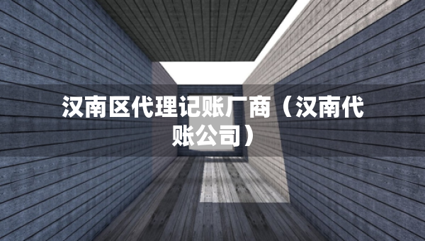 漢南區(qū)代理記賬廠商（漢南代賬公司）