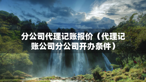 分公司代理記賬報價（代理記賬公司分公司開辦條件）