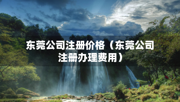 東莞公司注冊價格（東莞公司注冊辦理費(fèi)用）
