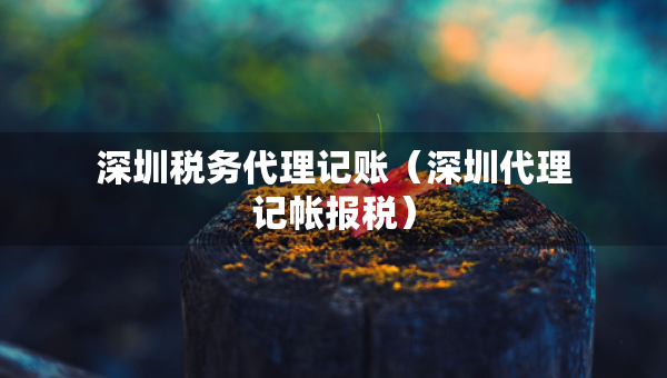 深圳稅務(wù)代理記賬（深圳代理記帳報(bào)稅）