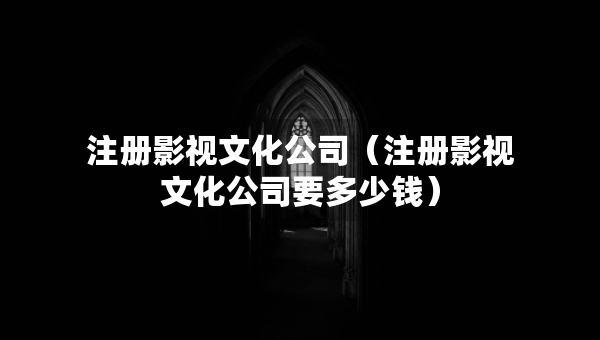 注冊影視文化公司（注冊影視文化公司要多少錢）