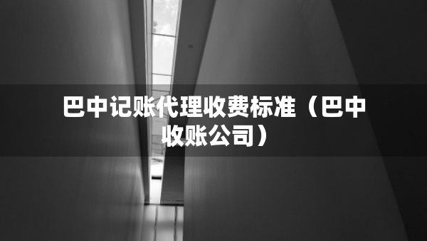 巴中記賬代理收費標準（巴中收賬公司）