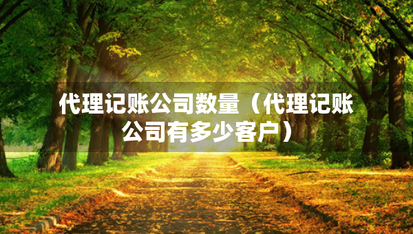 代理記賬公司數(shù)量（代理記賬公司有多少客戶）