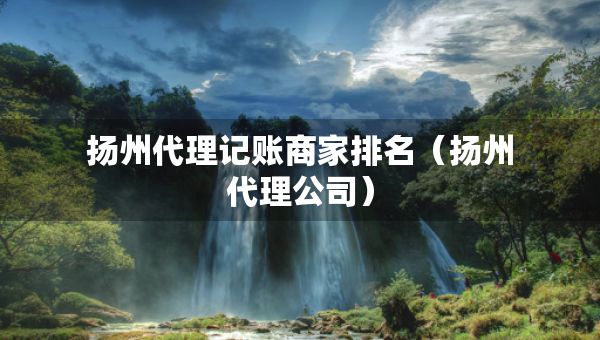 揚州代理記賬商家排名（揚州代理公司）